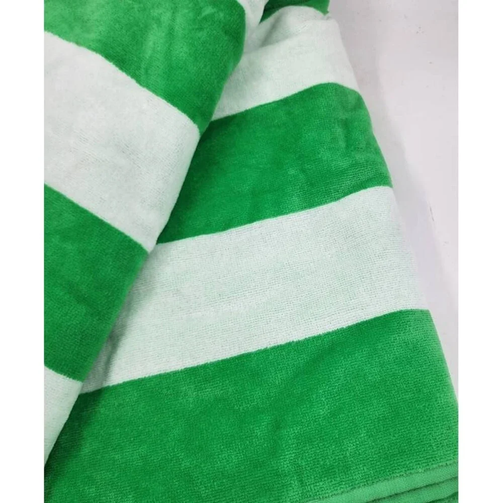 Aqua Striped Woven Beach Towel Unisex One Size Island Green